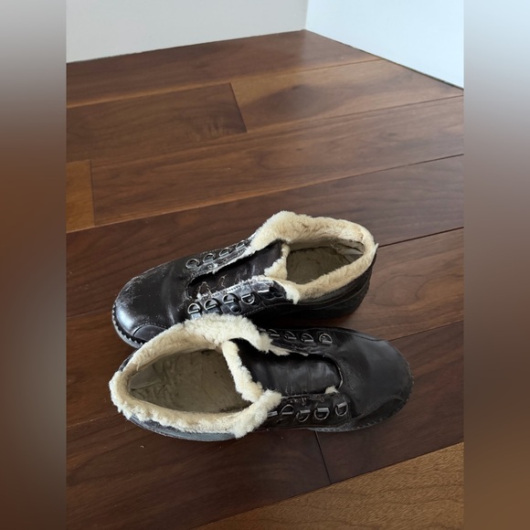 J.Crew Nordic Sherpa Lined Leather Boots Dark Brown Size 7 Hiking Style - Picture 9 of 9